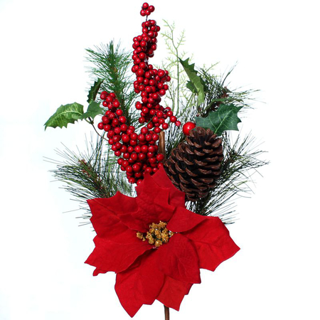 Decorative twig with poinsettia