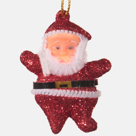 Hängender Weihnachtsmann mit Glitter x 6 Stck.