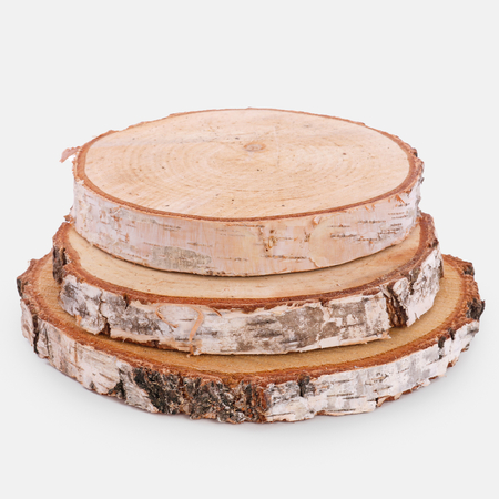 Wood slices with a diameter of 15-20 cm