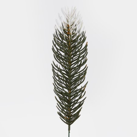 Single spruce twig white touch