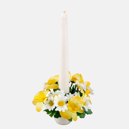Kerzenschmuck - Orchidee/ Gänseblümchen