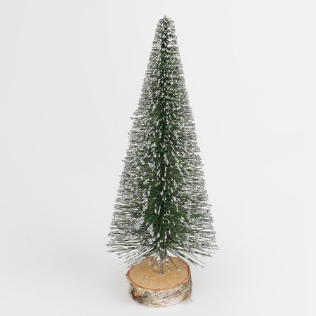 Glitter Christmas tree in a birch slice - 30 cm