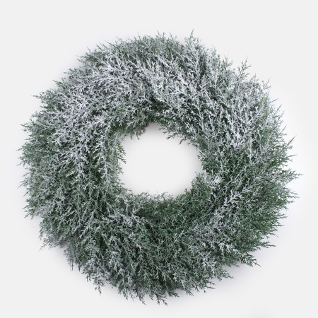 Snow-covered cypress wreath 20