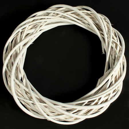 White peeled wicker ring 40 cm