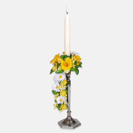 Kerzenschmuck - Jonquille/ Gänseblümchen 1