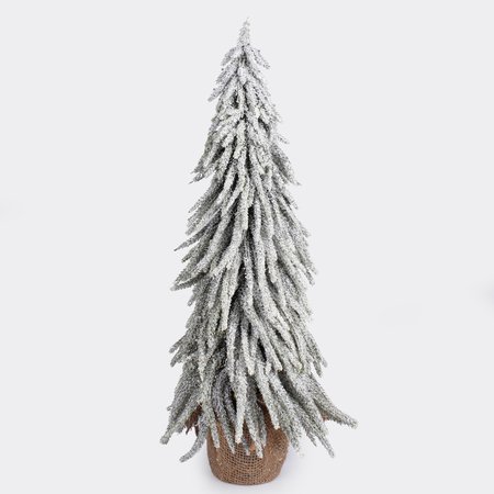 Tabletopfrosted christmas tree in a jute pot 49 cm