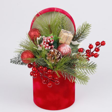 Flower box Christmas arrangement
